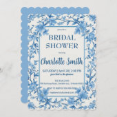 blauw en wit Chinees antiek bruidsdouche Save The Date (Voorkant / Achterkant)