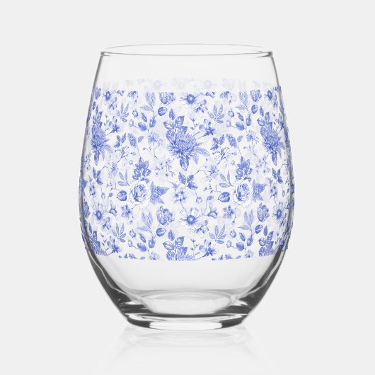 Blauw en wit Chinees antiek bruidsdouche Wijnglas Zonder Voet (Links)