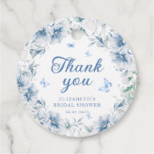 Blauw en wit Chinees bridal shower Bedankjes Labels (Achterkant)