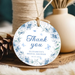 Blauw en wit Chinees bridal shower Bedankjes Labels