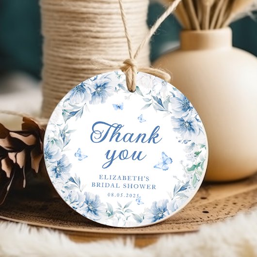 Blauw en wit Chinees bridal shower Bedankjes Labels
