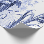 Blauw en Wit Chinees Chinoiserie Cadeaupapier (Hoek)