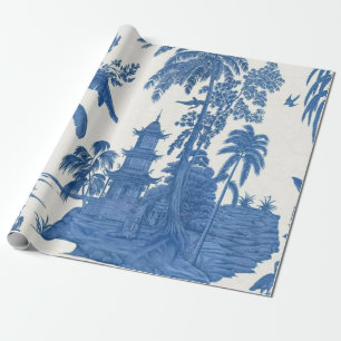 Blauw en Wit Chinees Chinoiserie Decoupage Cadeaupapier