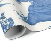 Blauw en Wit Chinees Chinoiserie Decoupage Cadeaupapier (Rol Hoek)