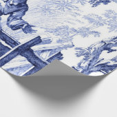 Blauw en Wit Chinees Chinoiserie Decoupage Cadeaupapier (Hoek)