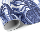 Blauw en Wit Chinees Chinoiserie Decoupage Cadeaupapier (Rol Hoek)
