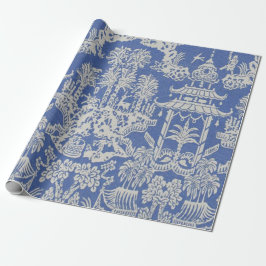 Blauw en Wit Chinees Chinoiserie Decoupage Cadeaupapier