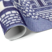 Blauw en Wit Chinees Chinoiserie Decoupage Cadeaupapier (Rol Hoek)