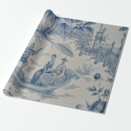 Blauw en Wit Chinees Chinoiserie Decoupage Cadeaupapier