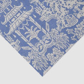 Blauw en Wit Chinees Chinoiserie Decoupage Tissuepapier (Detail)