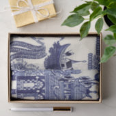 Blauw en Wit Chinees Chinoiserie Decoupage Tissuepapier (Geschenk)