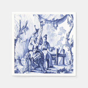 Blauw en Wit Chinees Chinoiserie Document Servet