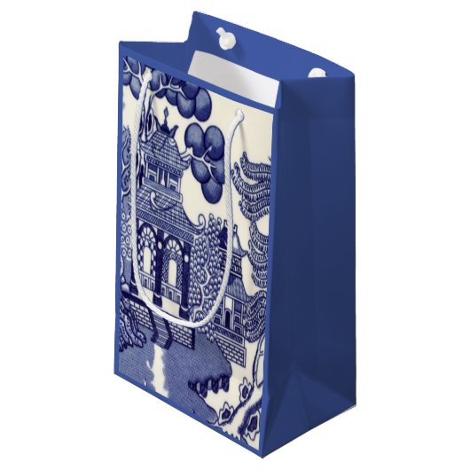 Blauw en Wit Chinees Chinoiserie Klein Cadeauzakje (Voorkant Gekanteld)