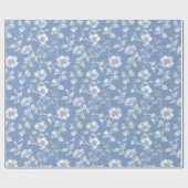 Blauw en wit Chinees decoupage Cadeaupapier (Vlak)