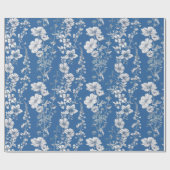 Blauw en wit Chinees decoupage Cadeaupapier (Vlak)
