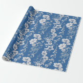 Blauw en wit Chinees decoupage Cadeaupapier (Uitgerold)