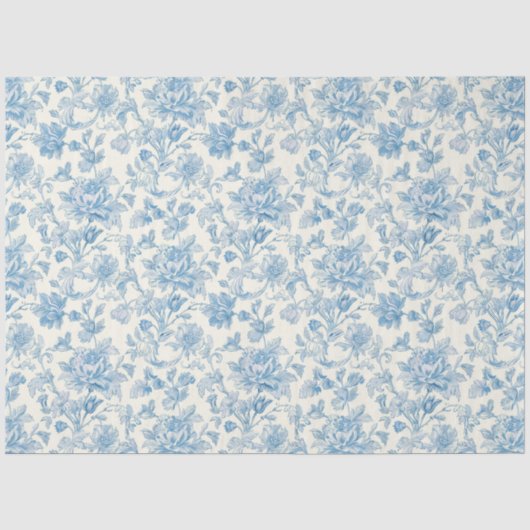 Blauw en wit Chinees decoupagepatroon Tissuepapier (Voorkant)