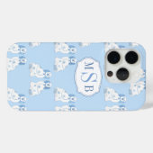Blauw En Wit Chinees Honden Drieletterig Monogram Case-Mate iPhone Case (Achterkant (horizontaal))
