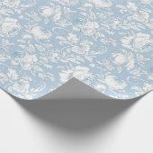 Blauw en wit Chinees patroon Cadeaupapier (Hoek)