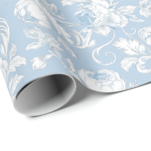 Blauw en wit Chinees patroon Cadeaupapier (Rol Hoek)