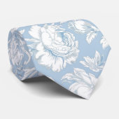 Blauw en wit Chinees patroon Stropdas (Opgerold)