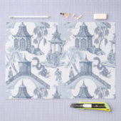 Blauw en wit Chinees patroonpapier Tissuepapier (Craft)