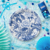 Blauw en wit Chinees theepartij papieren bord (Feest)