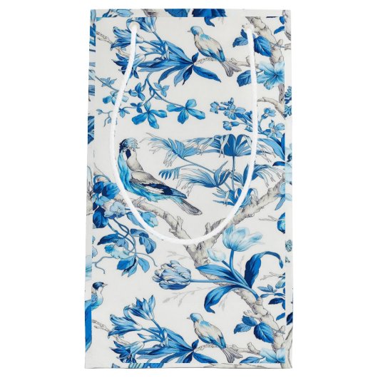 Blauw en Wit Chinees Vogel Chinoiserie Klein Cadeauzakje (Voorkant)