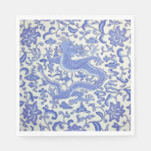 Blauw en Wit Chinese Dragon Bloemen Decoupage Servet (Voorkant)