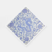 Blauw en Wit Chinese Dragon Bloemen Decoupage Servet (Hoek)