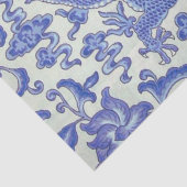Blauw en Wit Chinese Dragon Bloemen Decoupage Tissuepapier (Detail)