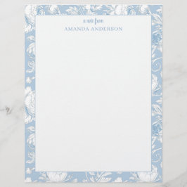 Blauw en wit Chinoiserie Aangepaste Naam Briefhoofd