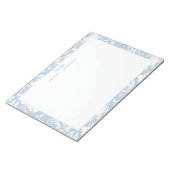 Blauw en Wit Chinoiserie Aangepaste Naam Notitieblok (Schuin)