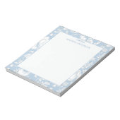Blauw en wit Chinoiserie aangepaste naam Notitieblok (Linkerzijde)