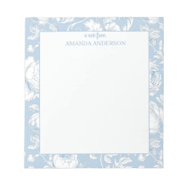 Blauw en wit Chinoiserie aangepaste naam Notitieblok