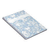 Blauw en Wit Chinoiserie Aangepaste Naam Notitieboek (Rechterzijde)