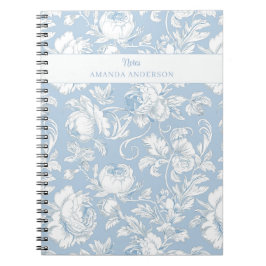 Blauw en Wit Chinoiserie Aangepaste Naam Notitieboek
