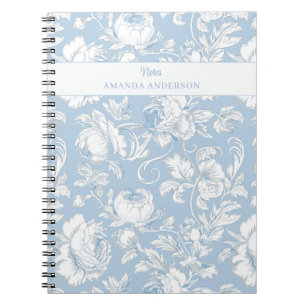 Blauw en Wit Chinoiserie Aangepaste Naam Notitieboek