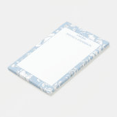 Blauw en wit Chinoiserie aangepaste naam Post-it® Notes (Schuin)