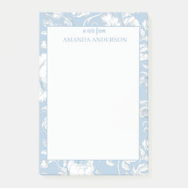 Blauw en wit Chinoiserie aangepaste naam Post-it® Notes