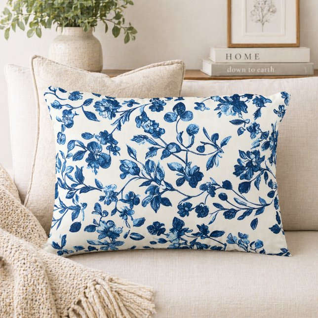 Blauw en wit chinoiserie accent kussen (Creator heeft geüpload)