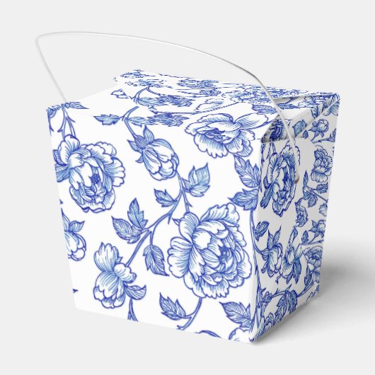 Blauw en wit chinoiserie bloemen bedankdoosjes (Achterkant)