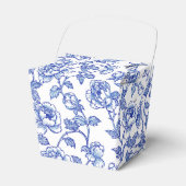 Blauw en wit chinoiserie bloemen bedankdoosjes (Voorkant Zijde)