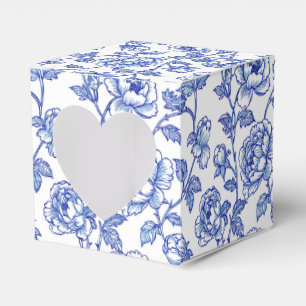 Blauw en wit chinoiserie bloemen bedankdoosjes