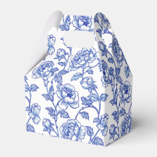 Blauw en wit chinoiserie bloemen bedankdoosjes