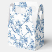 Blauw en wit chinoiserie bloemenvogels bedankdoosjes (Geopend)