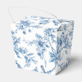 Blauw en wit Chinoiserie bloemenvogels Bedankdoosjes (Achterkant)