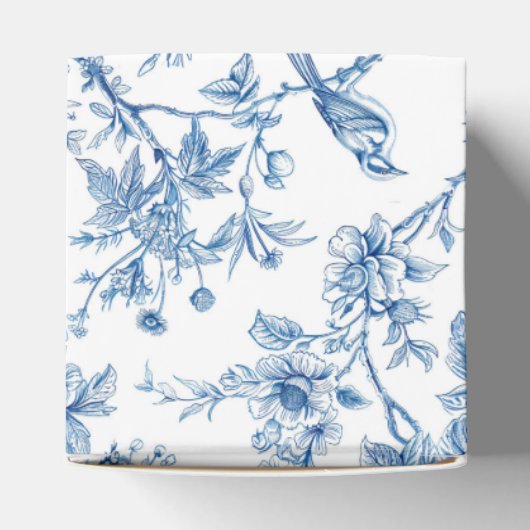 Blauw en wit chinoiserie bloemenvogels bedankdoosjes (Bovenkant)