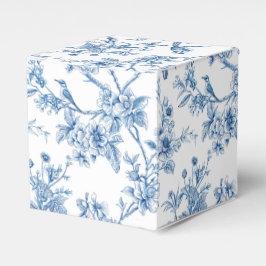 Blauw en wit chinoiserie bloemenvogels bedankdoosjes