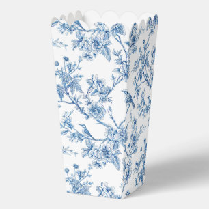 Blauw en wit chinoiserie bloemenvogels bedankdoosjes